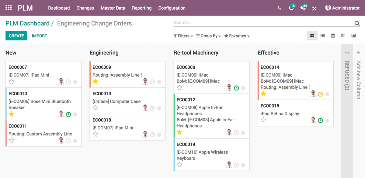 Binqiyun PLM Dashboard interface